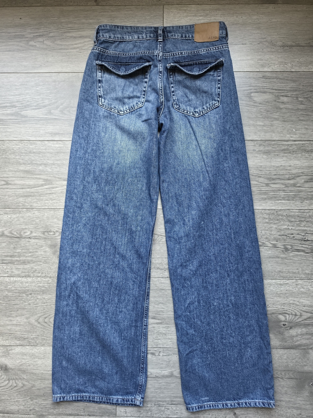 |$8| Aeropostale Baggy Wide Leg Blue Jeans Size 0 Reg EUC - Picture 5 of 8